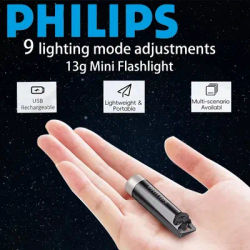 PHILIPS 2025 nouveau 3 pièces SFL1121 EDC lampe de poche LED Rechargeable Mini EDC porte-clés lampe de poche lampe de Camping pour randonnée auto-défense