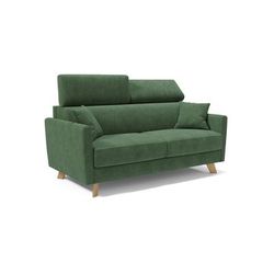 Divano letto con poggiatesta regolabili 180 cm verde