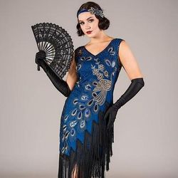 Anni Ruggenti Anni 1920 Lunghezza al ginocchio Abito Flapper Senza maniche Il grande Gatsby Paillettes Frange Scollo a V Costume Per donna Natale Carnevale speakeasy Mascherata Festa a tema retrò