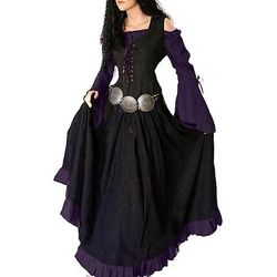 Medievale Rinascimento Abito da cocktail Costume Cosplay Abiti da Ballo Vichingo Straniero Taglie Forti Ranger Elfico Costume Per donna Celtico Halloween Carnevale Mascherata Feste LARP Fiera