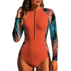 Per donna Muta da Immersione Rash Guard Top sottomuta Costume da bagno UPF50 Asciugatura Rapida Leggero Manica Lunga Maglia da nuoto Con zip Cerniera Frontale Surf Spiaggia Sport Acquatici Nuoto