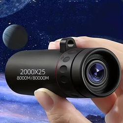 ExplorerView 2000x25 HD Portable Monocular Compact Telescope For Travel, Hiking & Outdoor Adventures with Phone Clip