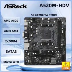 ASROCK A520 A520M Motherboard A520M-HDV Motherboard Socket AM4 DDR4 64GB Micro ATX support 5600 5800 4700 3400 5700 5500 cpu
