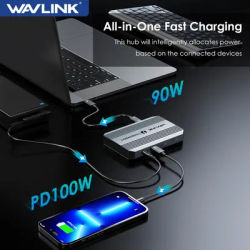 WAVLINK Thunderbolt 4 Hub Single 8K/Dual 4K Display with 90W Power Delivery USB C Docking Station For Laptop Windows 10/11 Mac