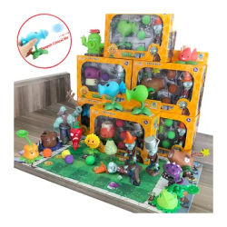 New Plants Vs Zombies 2 Soft Silicone Playset Cactus Peashooter Coconut Cannon Interactive Educational Toy Figure Kids Gifts