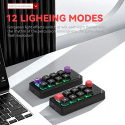 8-Key Wired Gaming Mini Keyboard Hot-Swap Full Keys 12 Lighting Effects Macro Definition Compact Keyboard Dual Type-C For Gamers