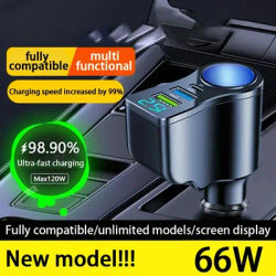 NOUVEAU!!! Chargeur de voiture, chargement super rapide pour téléphone portable, prise de conversion allume-cigare de voiture, chargeur d'extension de chargeur de voiture