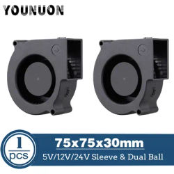DC 5V 12V 24V 75mm x 30mm Centrifugal Blower Fan 7530 7.5cm Dual Ball Turbo Radiator Fan 75mm Purifier Heatsink Fan