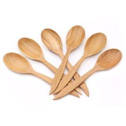 Fine Dinner,'Teak Wood Spoons with Pointed Ends from Bali (Set of 6)'
