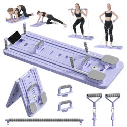 Planche de Fitness pliable 4 en 1, Pilates, entraînement Abdominal, exercice musculaire de la poitrine, Support plat, avec Support pour téléphone et minuterie
