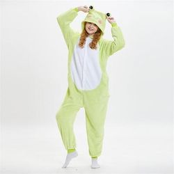 Pigiama Kigurumi Costume di fantasia Costume tutina Fantasia animale Rana Cartone animato Caldo Costume Divertente Comodo Adulti Unisex Uomini e Donne Natale Halloween Carnevale Feste Performance