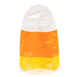 Candy Corn Shaped Pouch w/ Zipper 8 1/2" x 3 1/2" x 12 1/2" 25 pack SP8CC