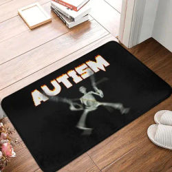 Funny Autism Skeleton Meme Welcome Mat Anti Slip Doormat for Kitchen Bathroom Living Room Rug Home Floor Carpet Durable Material