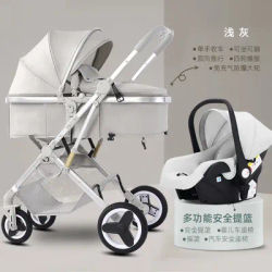 Newborn baby stroller high landscape two-way 3 in 1 can sit or lie down basket gas seat baby children's stroller