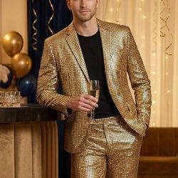 Disco Anni '80 Pantaloni Abiti Completi Blazer Costume Per uomo Costume di Carnevale Mascherata Club Feste Performance Adulti Cappotto Pantaloni