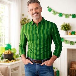 San Patrizio 2026 Retrò Vintage Anni '70 Camicia Camicia Aloha Lunghe Hippie Costume Per uomo Mascherata 4 Luglio Feste Festival Adulti Camicia