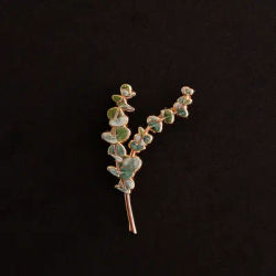 Eucalyptus Floral Hard Enamel Pin Botanical Badge Greenery Brooch Gifts for Plant, Flower Lovers Nature-inspired