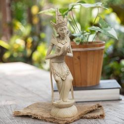Fertility Deity,'Traditional Balinese Fertility Goddess Wood Sculpture'
