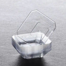 50/100Pcs Mini Dessert Plates, Disposable Clear Plastic Trays, Party Serving Plates for Appetizer, Dessert, Fruit & Snack