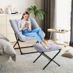 XL Foldable Faux Fur Saucer Chair Plush Comfy Non-Slip Lounge Seat For Teens Adults Bedroom Dorm Accent Chair Easy Maintenance
