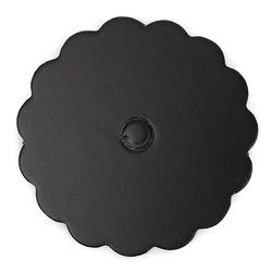 Matte Black Scalloped Cake Pop Plate 2" Round 50 pack CPP2B