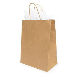 Premium Kraft Paper Merchandise Handle Bag 8 1/16" x 4 1/2" x 10 5/8" 50 pack JMB205