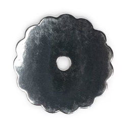 Glossy Silver Scalloped Cake Pop Plate 2" Round 50 pack CPP2S