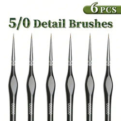 Professional 00000 Fine Tip Paint Brush Set for Acrylic, Models, Mini Miniature Detail , Nylon Hair Thin Extra Fine Paintbrushes