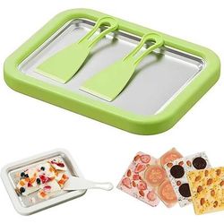 macchina per gelato arrotolato, macchina per gelato arrotolato per uso domestico con vassoio per congelamento istantaneo 2 raschietti, attività fai da te divertente per la famiglia, macchina per