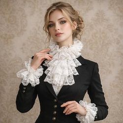 Vintage Rococò Vittoriano Colletto increspato Principessa Gentildonna Costume Per donna Carnevale Halloween Fiera Rinascimentale Adulti Altri Accessori