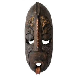 Ivoirian wood mask, 'True Courage'