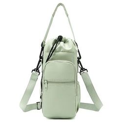 Borsa da donna in nylon impermeabile per borraccia con tasca per telefono, tracolla multicolore per fitness, sport, escursionismo e uso casual, tracolla regolabile e portabevande da viaggio.