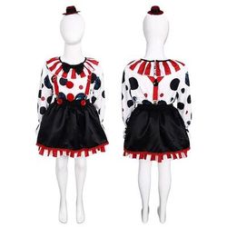 Costume di Carnevale 2026 Costume di fantasia Clown Giullare Circo Cosplay Bambini Ragazze Halloween Feste Vestirsi
