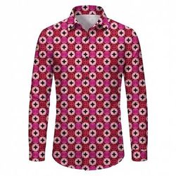 Retrò Vintage Anni '70 Camicia Camicia Aloha Lunghe Hippie Geometrico Costume Per uomo Mascherata Festival Musicale Feste Abbigliamento quotidiano Adulti Camicia
