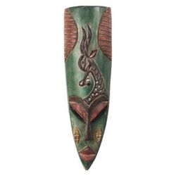 Hausa wood African mask, 'Giraffe'
