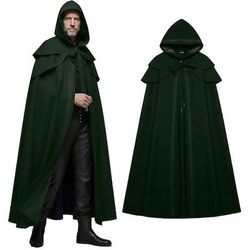 Gotico Retrò Vintage Medievale Lunghezza al pavimento Mantello Cavaliere Costume Unisex Halloween Carnevale Feste Mascherata Fiera Rinascimentale Adulti Mantello