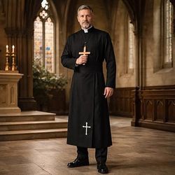 Retrò Vintage Religioso Medievale Vestaglia Lunghe Prete Costume Per uomo Halloween Carnevale Fiera Rinascimentale Festa a tema retrò Adulti Top