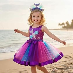 Sirena Principessa Vestito Costume per festa a tema Film Cosplay for Ragazze Bambini Halloween Mascherata Settimana del libro Feste Ferie Festival