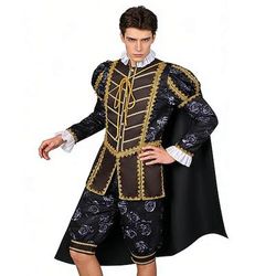 Rococò Vittoriano Rinascimento Abiti Costume di fantasia Nobile Abiti reali Costume Per uomo Halloween Carnevale Feste Performance Fiera Rinascimentale Adulti Top Mantello Shorts