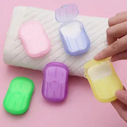 2/4box Portable Bathroom Soap Slices Bath Hand Washing Slice Sheets Outdoor Travel Scented Foaming Soap Paper Soap Tablets
