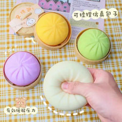 1/3/6/12pcs 5.5cm Imitation Stuffed Bun Cha Siu Bao Slow Rebound Vent Toy Novelty Toy Fidget Toy Feel good Squishy Stress Relief
