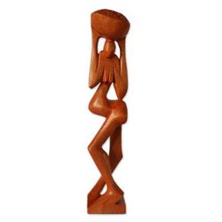 Cedar sculpture, 'Mother Africa'