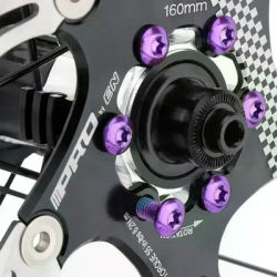 12Pcs Bicycle Disc Brake Rotor T25 Red/Blue/Green/Purple/Gold/Plating Screws Steel Alloy For Road Bike 6-Bolt Plate
