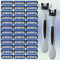 6 Blade Manual Razor For Men Six-Layer Replaceable Heads Old-Style Stainless Steel Blades Do Not Hurt The Skin Easy To Carry ﻿