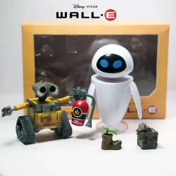 Brand-New WALL·E and EVE Action Figure Set with Accessories Fire Extinguisher Plant Model Collectible Toy Gift for Kids Fans