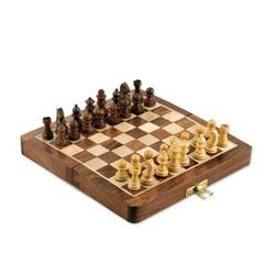 Royal Pastime,'Acacia Wood Velvet Chess Set with Playing Pieces and Storage'