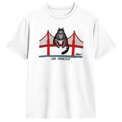 Project Hail Mary Ryan Gosling B Kliban Cat San Francisco Bridge Leisure Tee-shirt en coton à manches courtes et col rond