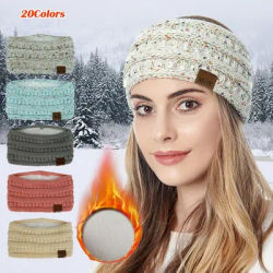 Plus récent large tricot laine bandeau hiver chaud oreille femmes épaissir Turban cheveux accessoires fille bandeau chapeaux oreille plus chaud