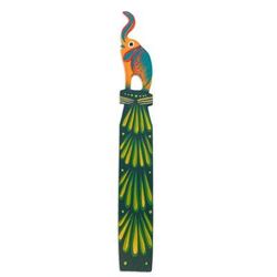 'Mexican Artisan Carved Elephant-Themed Copal Wood Bookmark'