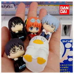 Bandai Namco Authentic Gintama 3-Z Ginpachi Sensei Machiboke Gashapon Figures Sakata Ginpachi Katsura Kotaro Decor Trendy Gift
